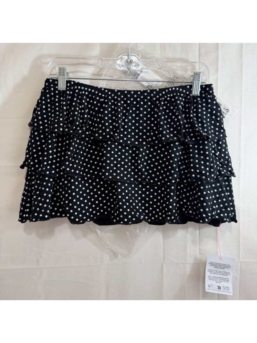 Miss Selfridge Tiered Mini Skort In Polka Dot Print Med